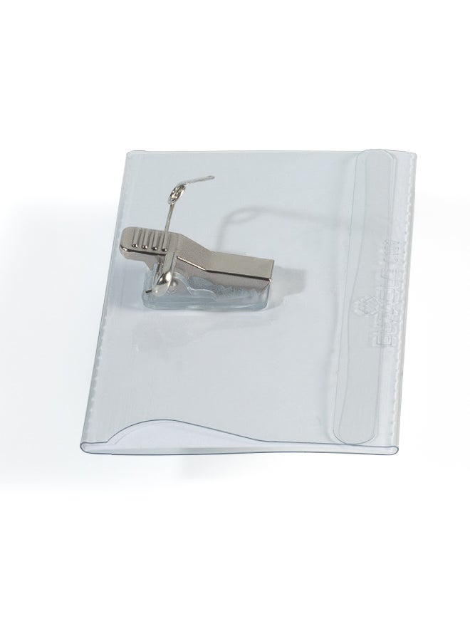 Durable 50 Pcs Clear Plastic ID Badge Holders with Clip, Vertical/Horizontal Orientation, Box of 50 Pieces - Image 3